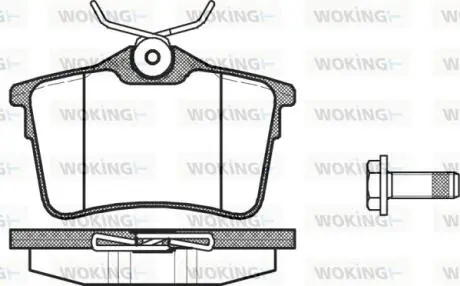 Тормозные колодки задние 308SW / Berlingo2 / Partner2 Woking P12823.00