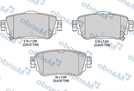Тормозные колодки дисковые задние MANDO MBF015290