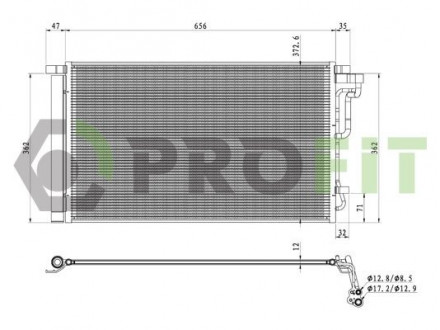 Конденсер кондиционера PROFIT 1770-0157