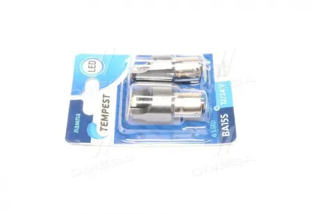 Лампа LED указ. поворотів і стоп-сигн. 12 / 24V BA15S 6SMD Non-polar WHITE 2шт. блістер < PLUS> TEMPEST TMP-19-1156