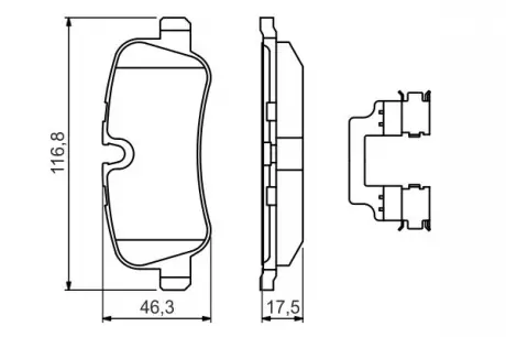 Тормозные колодки дисковые, к-кт. BOSCH 0 986 494 636