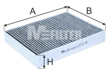 Фільтр салону BMW 3 (F30 / F80) 1.6-3.0D 11- (вугільний) M-FILTER K 9121C