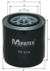 Фильтр масла Almera / Primera / Patrol / Sanny 80-00 M-FILTER TF 316