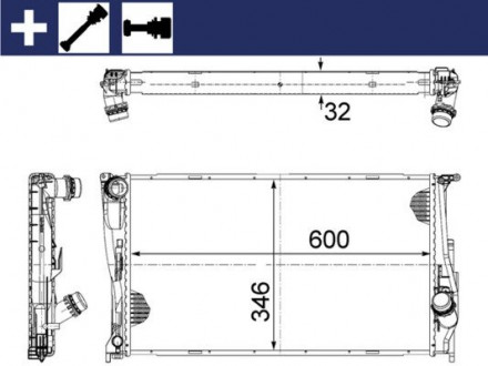 Радіатор охолодження двигуна MAHLE KNECHT CR 1083 000S