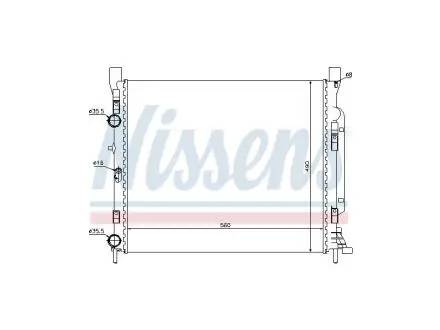 Радиатор основной с кондиционером под МКПП MERCEDES-BENZ Citan 12-н.в., RENAULT KANGOO 08-13 FAST FT55562