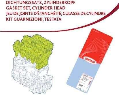 Комплект прокладок из различных материалов CORTECO 418722P