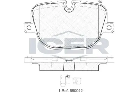 Гальмівні колодки ICER 181952 (фото 1)