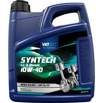 Моторное масло SynTech Diesel LL-X 10W40 / 4л. / (ACEA A3 / B4, API SL / CF) VATOIL 50783
