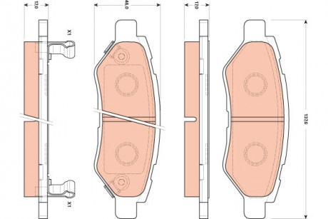 Гальмівні колодки дискові CADILLAC / CHEVROLET CTS / Camaro "F" 08 >> TRW GDB4602 (фото 1)