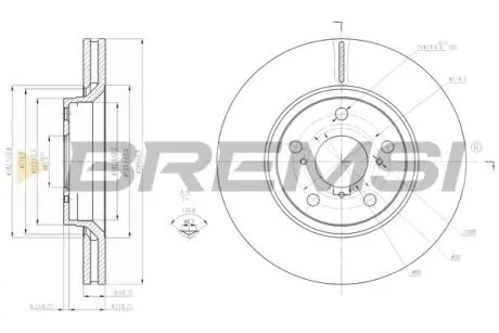 Тормозной диск перед. Avensis/Auris/Verso 07- (295x26) BREMSI CD7756V
