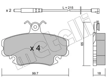 Комплект гальмівних колодок Metelli 22-0120-0K