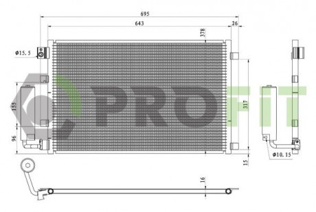 Конденсер кондиционера PROFIT 1770-0287