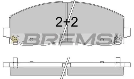 Тормозные колодки перед. Fiat Freemont 11-/Dodge Caravan 08- (183x63.2x19.5) BREMSI BP3543