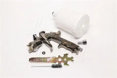 Краскопульт пневматический LVLP, форсунка 1.3мм, верхний пластиковый бачок 600мл., 2бар STORM(про-во Intertool PT-0138 (фото 1)