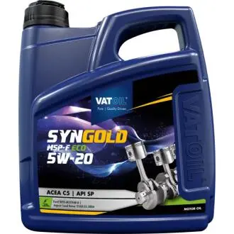 Моторное масло SynGold MSP-F ECO/5W20/4л. / (ACEA A1/B1, API SN, Ford WSS-M2C948-B) VATOIL 50777