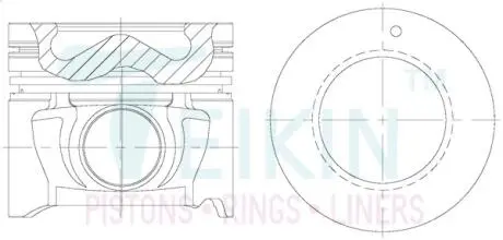 Поршень ДВС 0.5 (4шт.+пальцы) Hyundai 2.0D (D4EA ALFIN) Santa Fe (-05), Tucson (TEIKIN 51604A4050