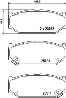 Тормозные колодки SUZUKI Swift "05>> NISSHINBO NP9023 (фото 1)