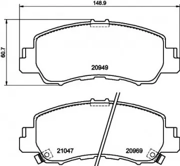 Колодки тормозные дисковые передние Mitsubishi Eclipse Cross (17-) NISS NISSHINBO NP3057