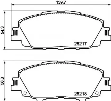 Колодки тормозные дисковые передние Toyota Corolla (E21) (19-) NISSHINB NISSHINBO NP1176