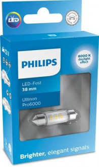 Автолампа Ultinon Pro6000 SV8,5 прозрачная PHILIPS 11854CU60X1 (фото 1)