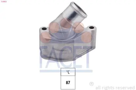 Термостат Chevrilet Captiva/Lacetti/ Daewoo Leganza/Nubira/ Opel Antara 1.6-2.4 97-13 (87C) с прокла FACET 7.8352