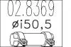 Муфта вихлопної системи (Тип А; внутр. Діаметр - 50,5 мм, довжина - 125 мм) MTS 02.8369 (фото 1)