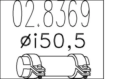 Муфта вихлопної системи (Тип А; внутр. Діаметр - 50,5 мм, довжина - 125 мм) MTS 02.8369