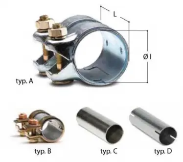 Муфта вихлопної системи (Тип В; внутр. Діаметр - 45,5 мм, довжина - 120 мм) MTS 02.8320