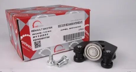 Нижние ролики в скобе сдвижной двери Master/Movano (-кронштейн) ROTWEISS RWS1040