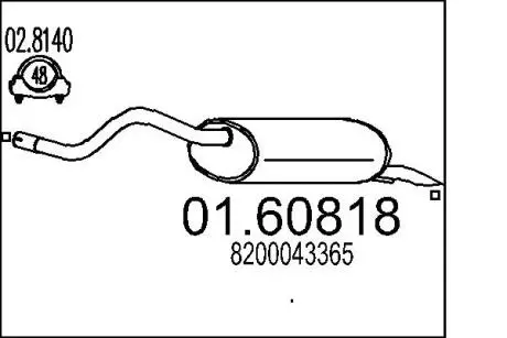Задняя часть выхлопной системы MTS 01.60818