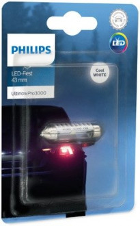 Автолампа Ultinon Pro3000 C5W SV8,5 прозрачная PHILIPS 11864U30CWB1 (фото 1)