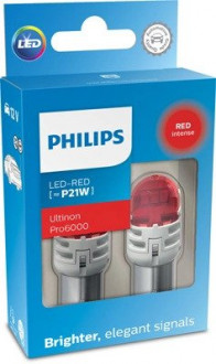 Автолампа Ultinon Pro6000 P21W BA15s красная PHILIPS 11498RU60X2 (фото 1)