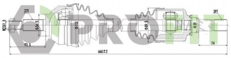 Полуось PROFIT 2730-3073 (фото 1)