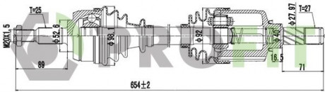 Полуось PROFIT 2730-3076
