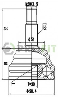 ШРУС PROFIT 2710-1050