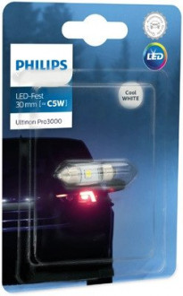 Автолампа Ultinon Pro3000 C5W SV8,5 0,6 W прозрачная PHILIPS 11860U30CWB1 (фото 1)