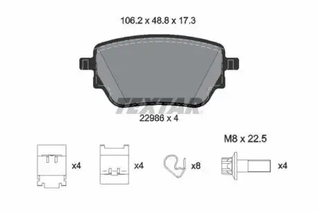 Колодки тормозные TEXTAR 2298601