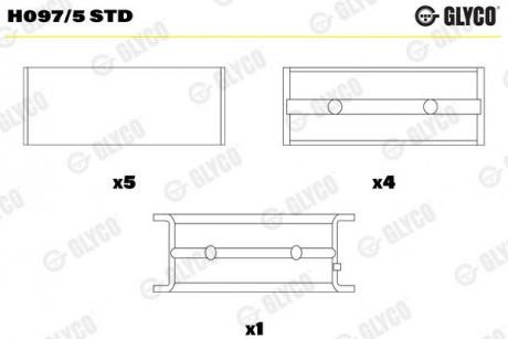 Вкладыши Glyco H097/5 STD