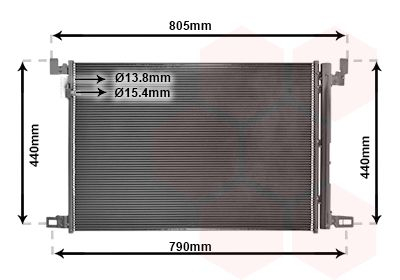 Радиатор кондиционера AUDI A 6 / S 6 (C8) (18-) 40 TDI/ Q7 15+ Van Wezel 58015705 (фото 1)