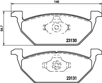 Тормозные колодки перед. Caddy III/Golf V/Octavia/A3 96- HELLA 8DB355008-591