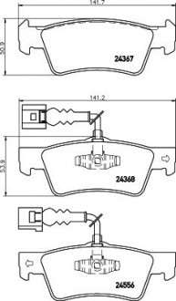 Тормозные колодки зад. T5 03- (ATE)(диски 333x32.5mm) HELLA 8DB355012-441 (фото 1)