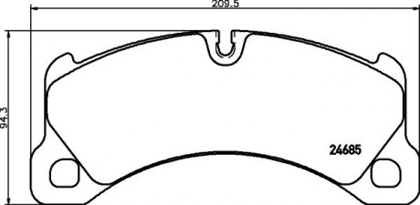 Тормозные колодки перед.Cayenne (92А) 10- HELLA 8DB355015-131