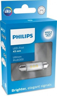 Автолампа Ultinon Pro6000 SV8,5 прозрачная PHILIPS 11866CU60X1 (фото 1)