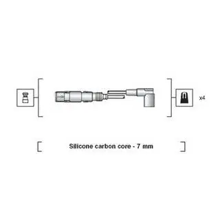 Комплект высоковольтных проводов AUDI A3,A4 VW BORA,GOLF IV,V,PASSAT,TOURAN [941318111163] MAGNETI MARELLI MSK1163