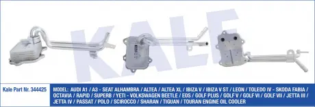 KALE VW Масляный радиатор Audi A1/3,Golf V,VI,Passat,Tiguan,Touran,Skoda Fabia II,Octavia II,Rapid KALE OTO RADYATOR 344425