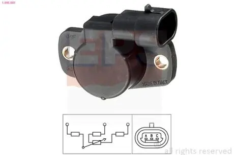 CITROEN Датчик положение дроссельной заслонки Berlingo 14/1,8 96-, PEUGEOT 306/406/Partner Eps 1.995.001