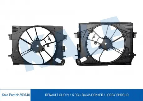Дифузор радіатора Renault Clio IV, Dokker KALE OTO RADYATOR 350740