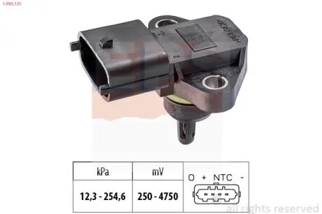 HYUNDAI Датчик давления впуск. коллектор H-1 2,5TD 97-, Matrix 1,5CRDi -10, KIA Eps 1.993.131