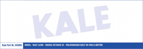 KALE VW Вентилятор радиатора Audi A3,Golf VII,Skoda Octavia III,Seat 1.2/1.8 12- KALE OTO RADYATOR 342805