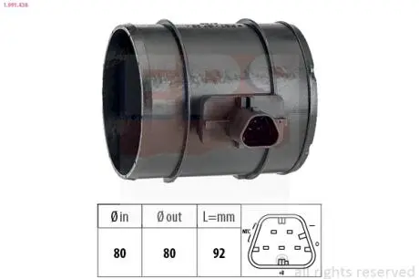 Фото 1 - opel расходомер воздуха astra j,insignia,zafira,chevrolet cruze 2.0 cdti 11- Eps 1.991.438 OPEL Расходомер воздуха Astra J,Insignia,Zafira,Chevrolet Cruze 2.0 CDTI 11- Eps 1.991.438 (фото 1)